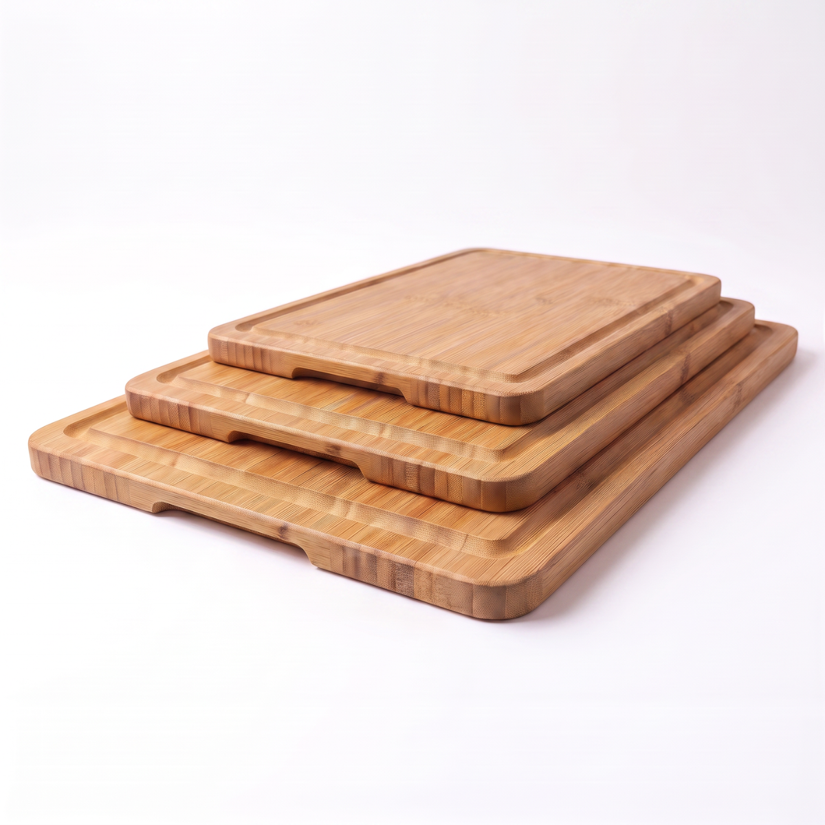 Set de 3 Tablas de Bambú con canaleta y manija — foto 1