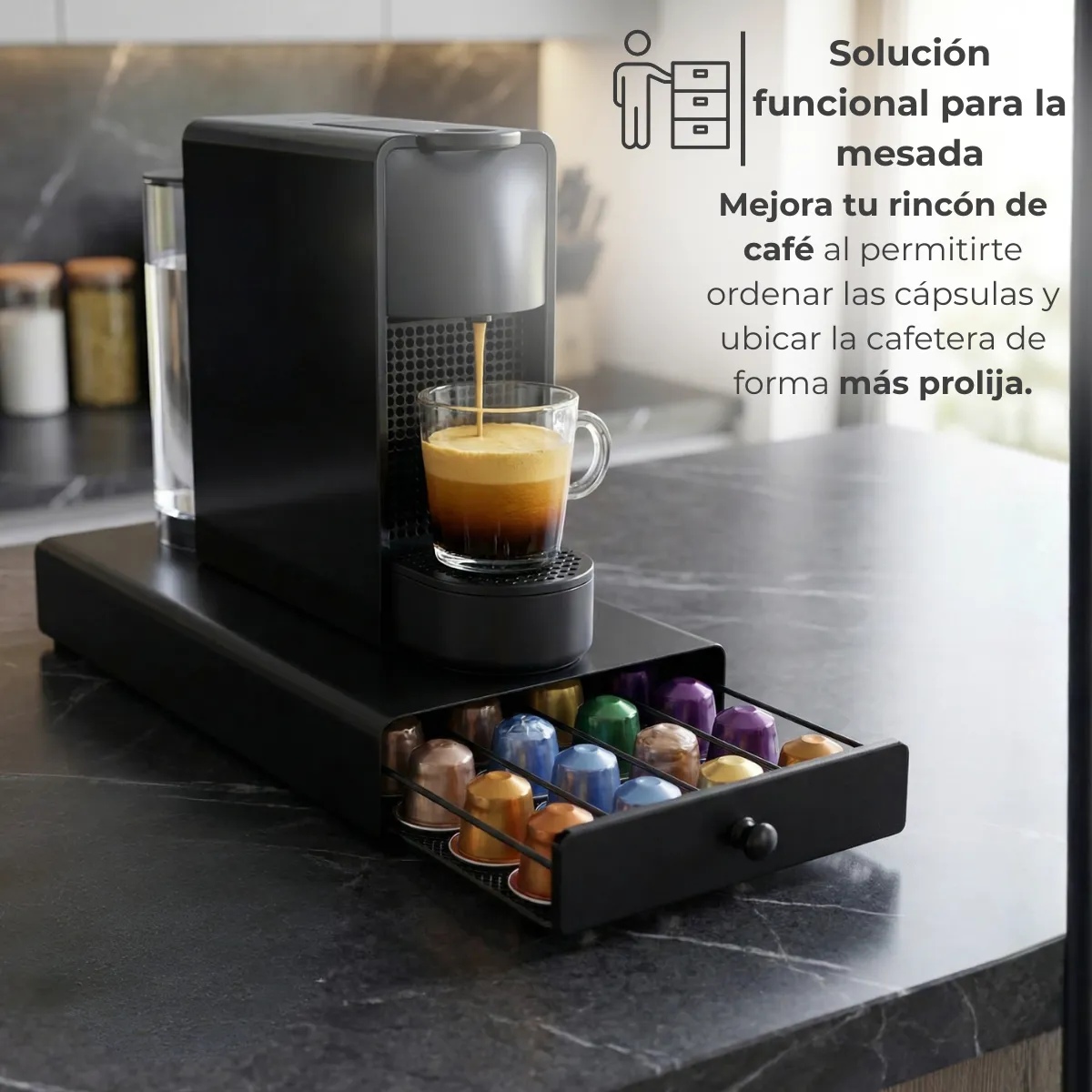 Portacapsulas Nespresso Negro 2