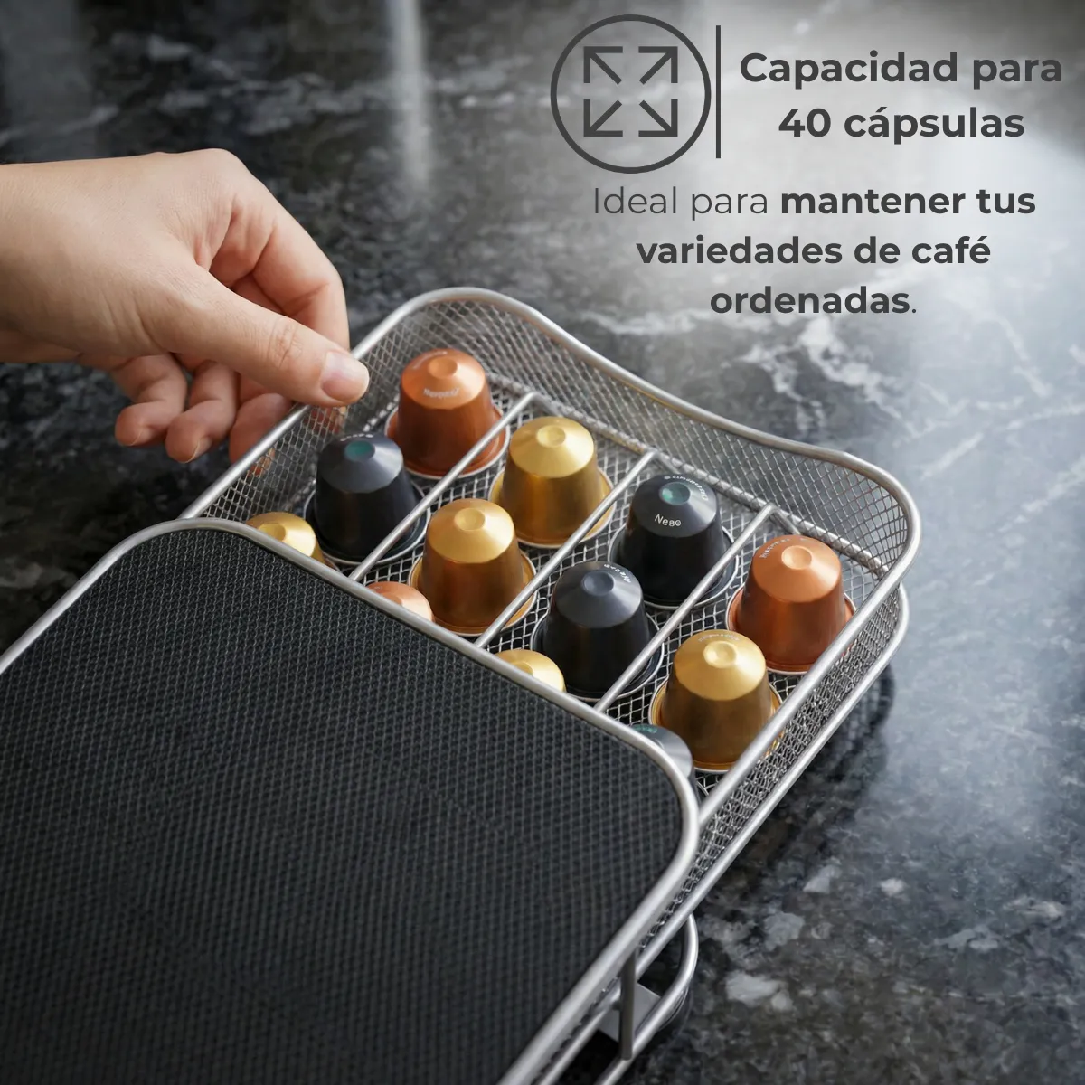 Portacapsulas Nespresso Gris 3