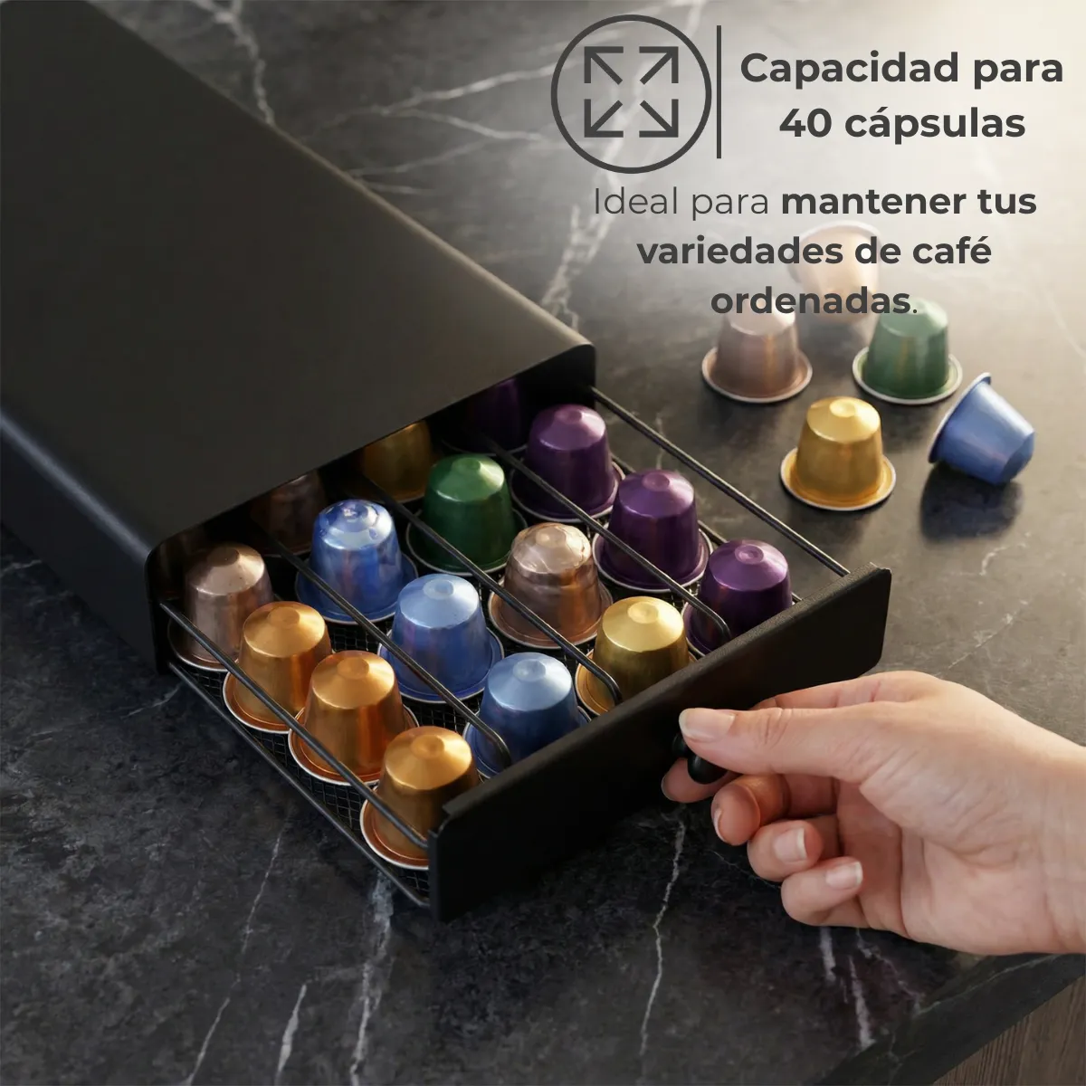 Portacapsulas Nespresso Negro 4