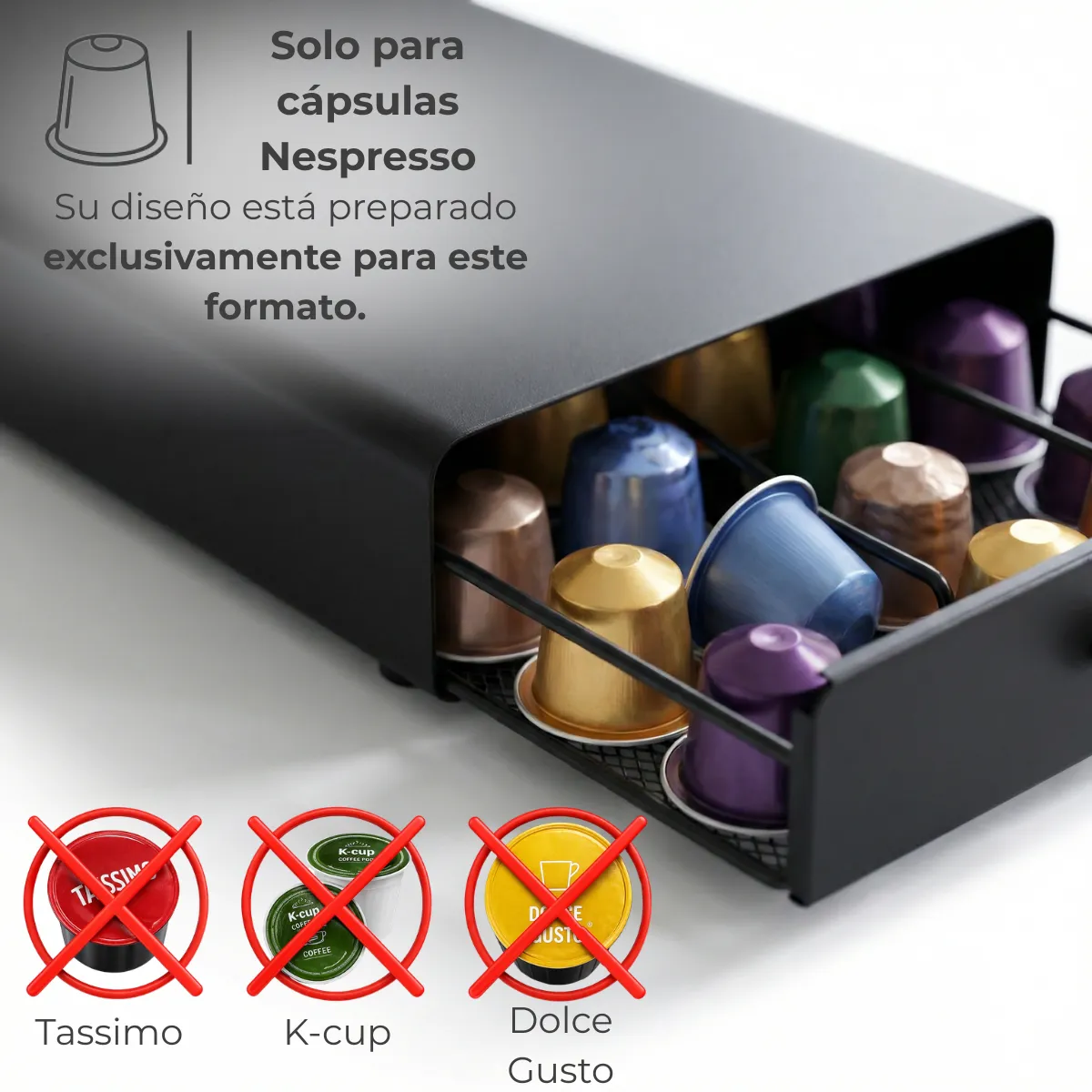 Portacapsulas Nespresso Negro 5