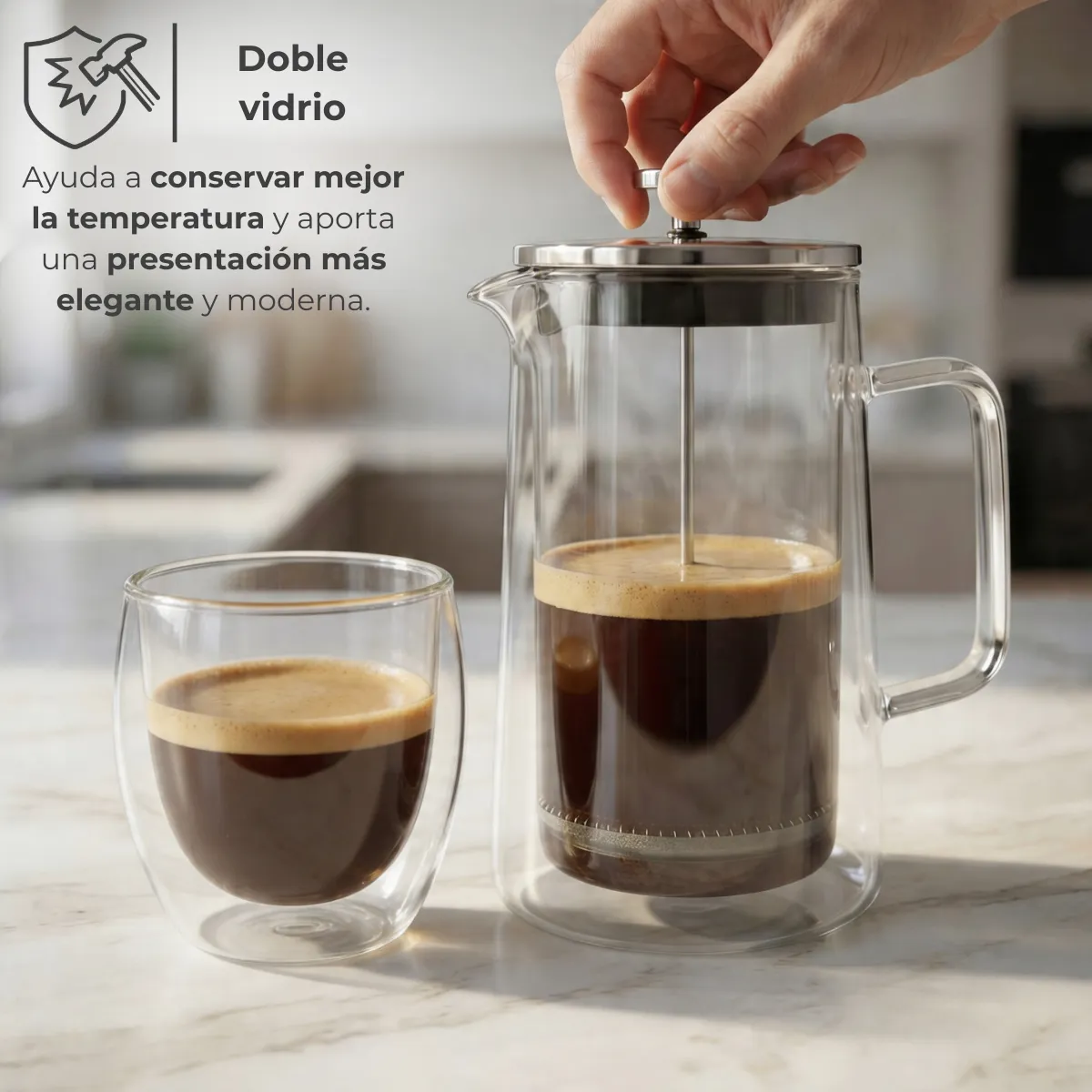 Cafetera Doble Vidrio 6