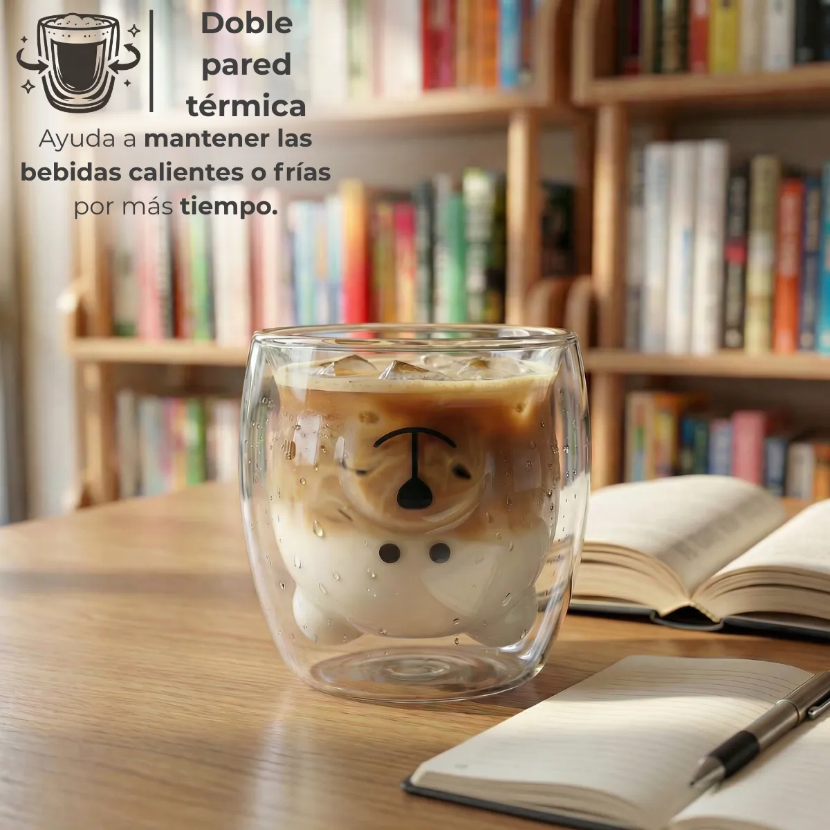 Vaso de Oso Doble Vidrio 4