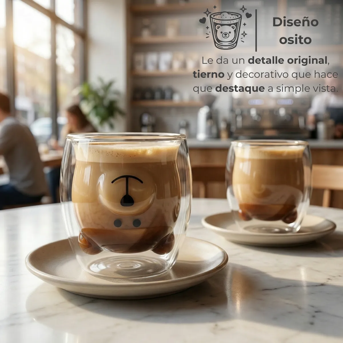Vaso de Oso Doble Vidrio 5