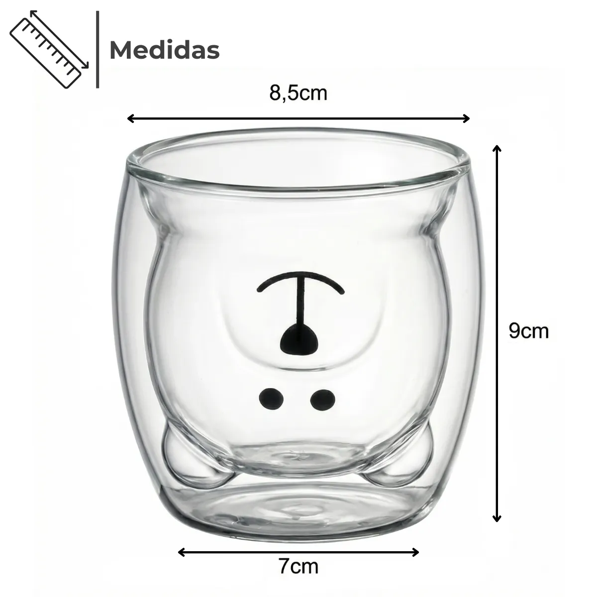 Vaso de Oso Doble Vidrio 7